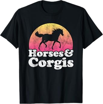 Horse and Corgi Women or Girls Horses Corgis T-Shirt