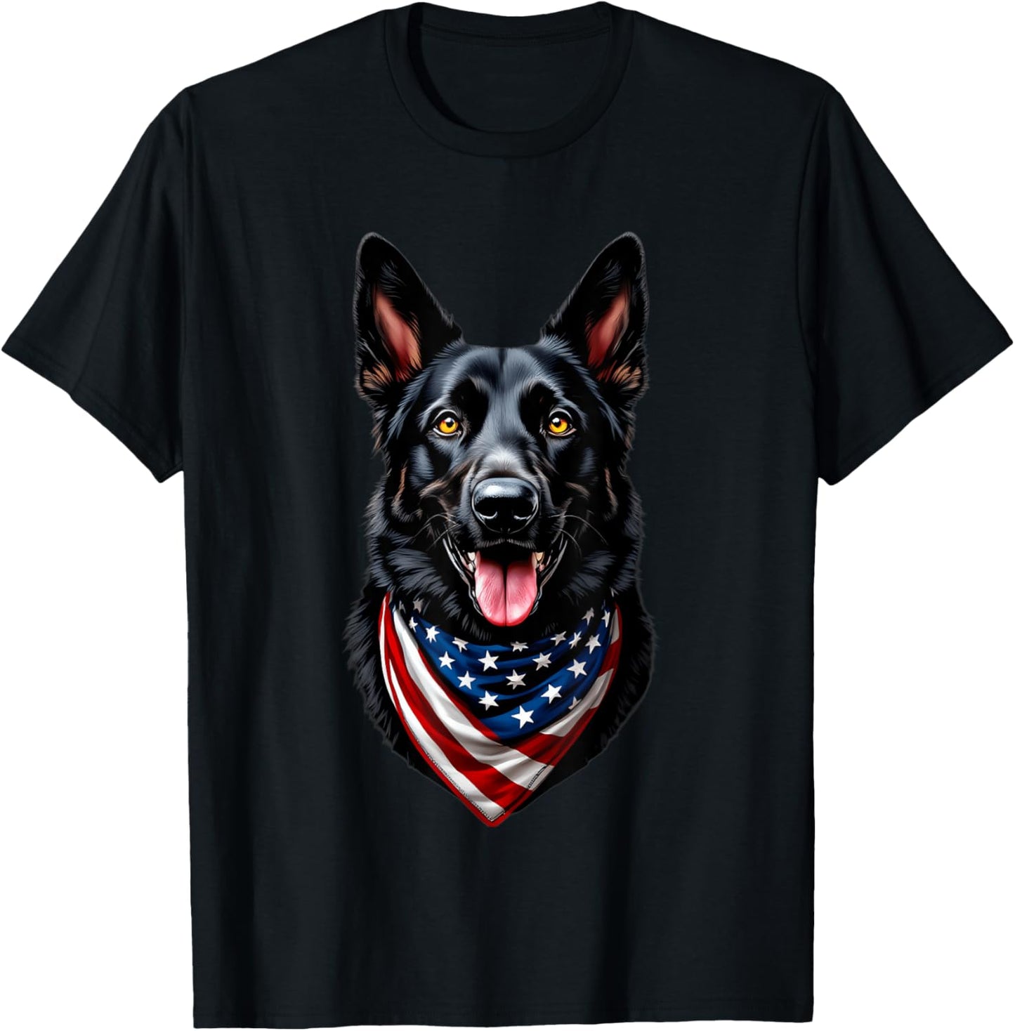 Black German Shepherd USA Flag 4th Of July German Shepherd T-Shirt