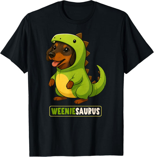 Dachshund Dinosaur Costume Trex Weeniesaurus Doxie Mom Dad T-Shirt