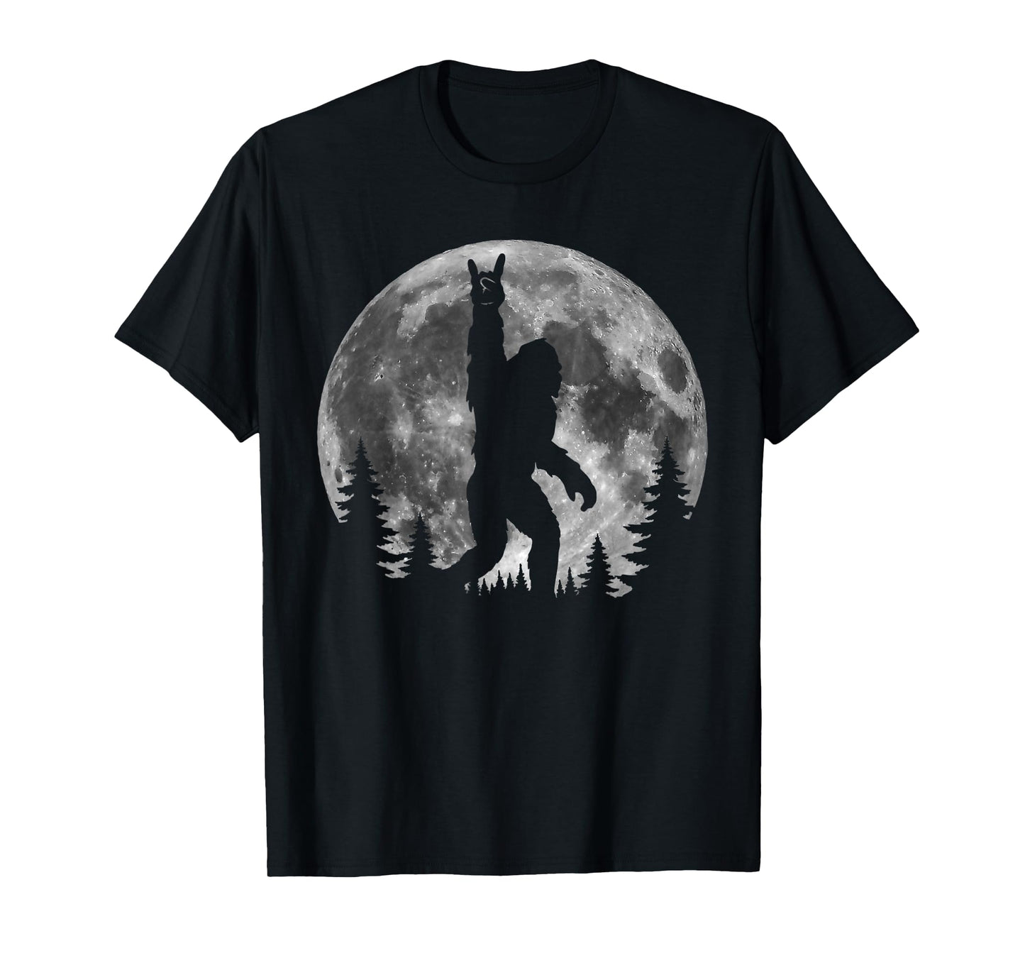 Bigfoot In The Forest Funny Sasquatch Bigfoot Moon T-Shirt