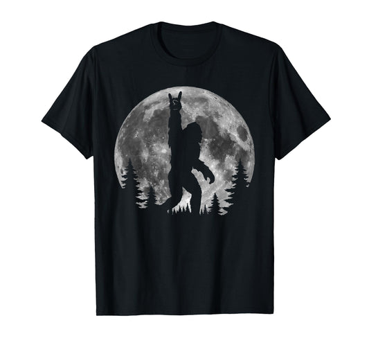 Bigfoot In The Forest Funny Sasquatch Bigfoot Moon T-Shirt