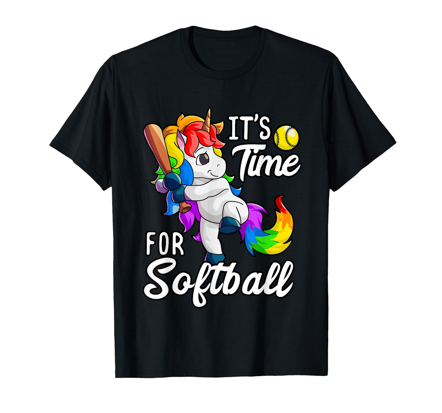 Unicorn Softball Shirt Girls Women Softball Player T-Shirt