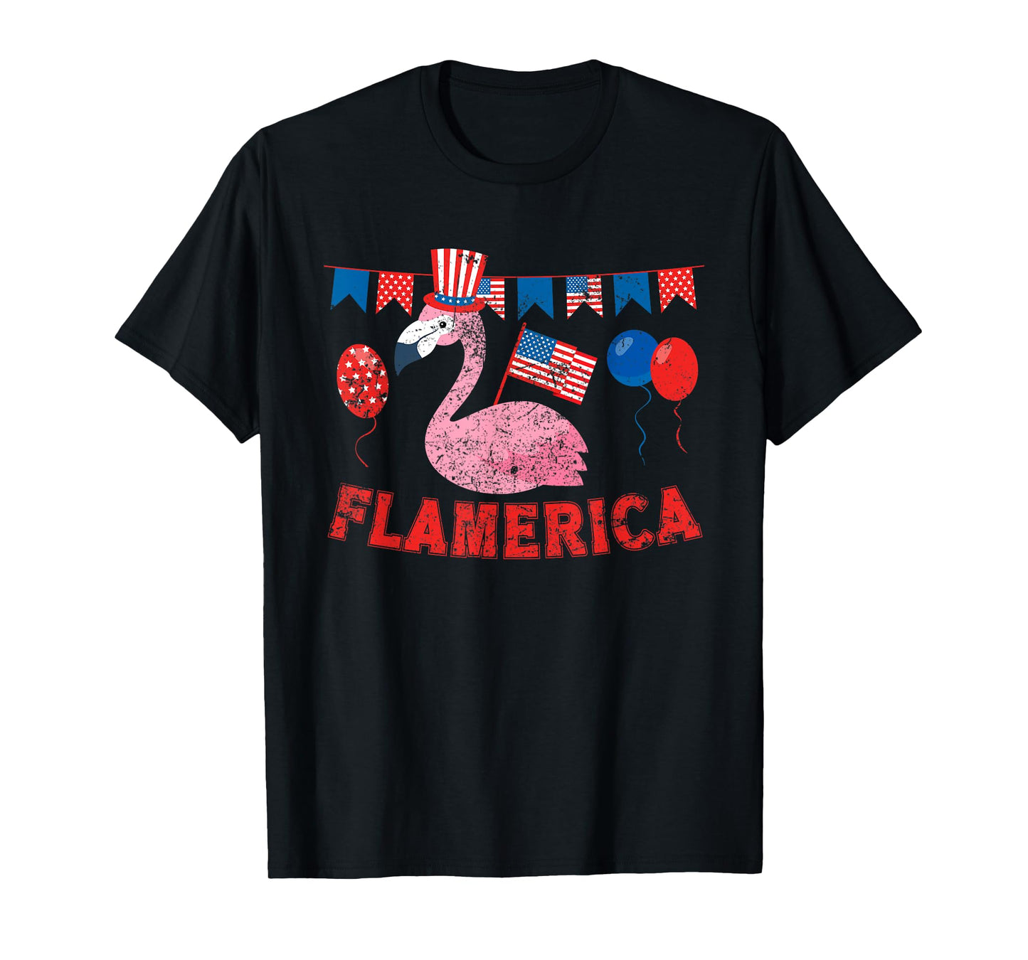 Flamerica American Patriotic Flamingo Flag Fourth Of July T-Shirt