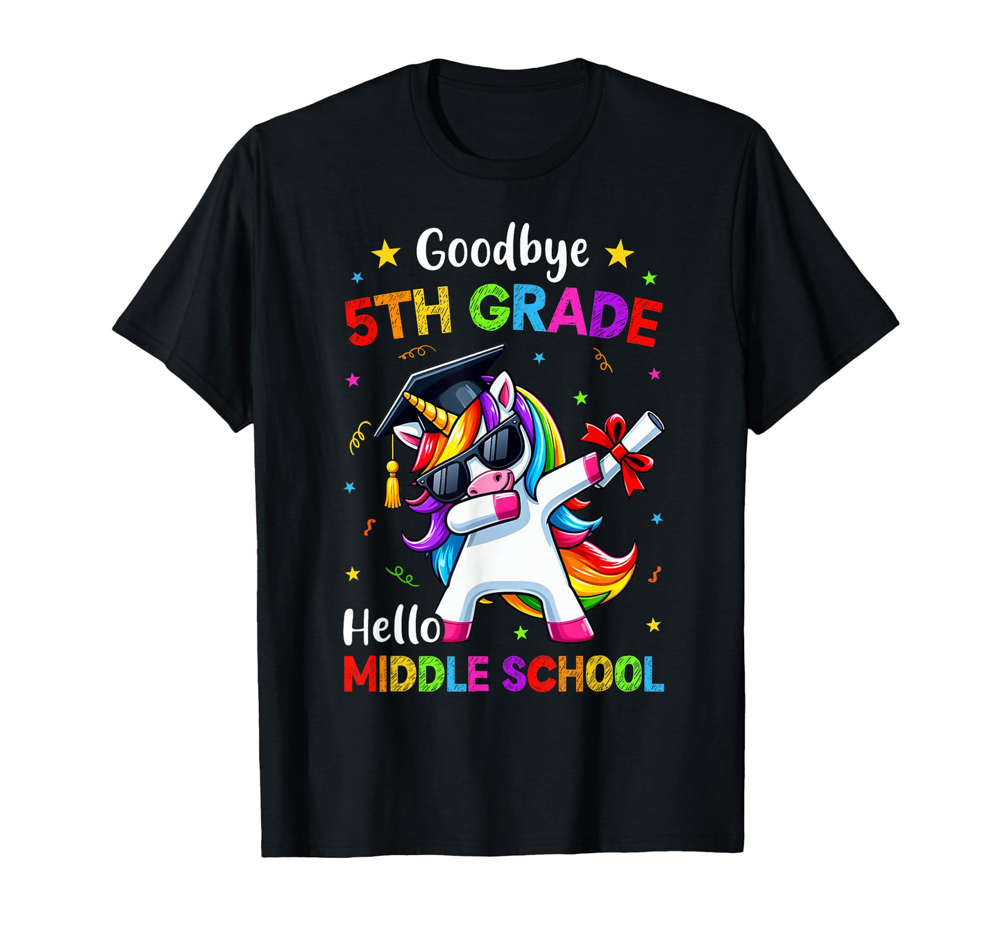 Goodbye 5th Grade Hello Middle school Graduation Unicorn T-Shirt