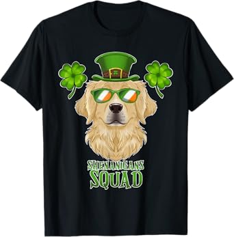 Shenanigans Squad I St Patricks Day Golden Retriever T-Shirt