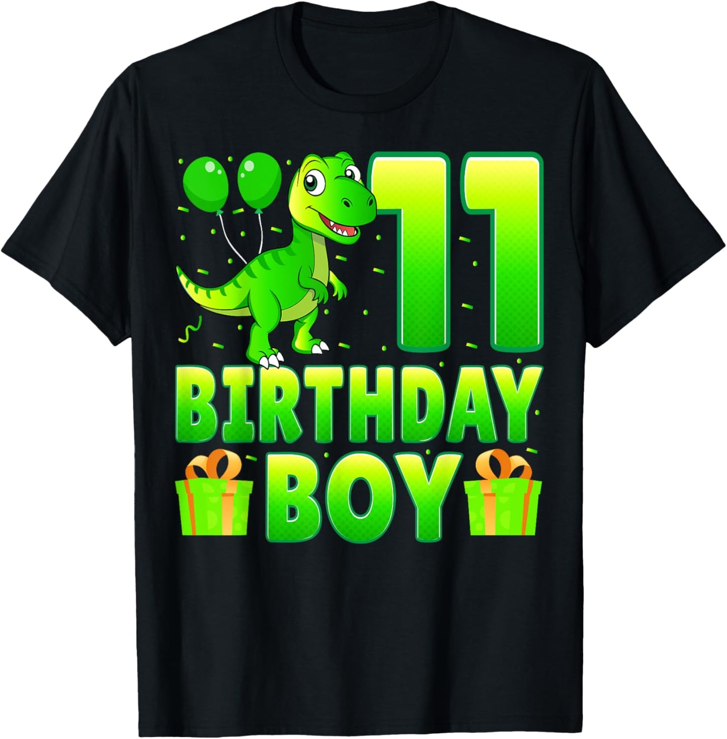 Birthday Boy 11 Years Old Dinosaur T-Rex Dino 11th Birthday T-Shirt