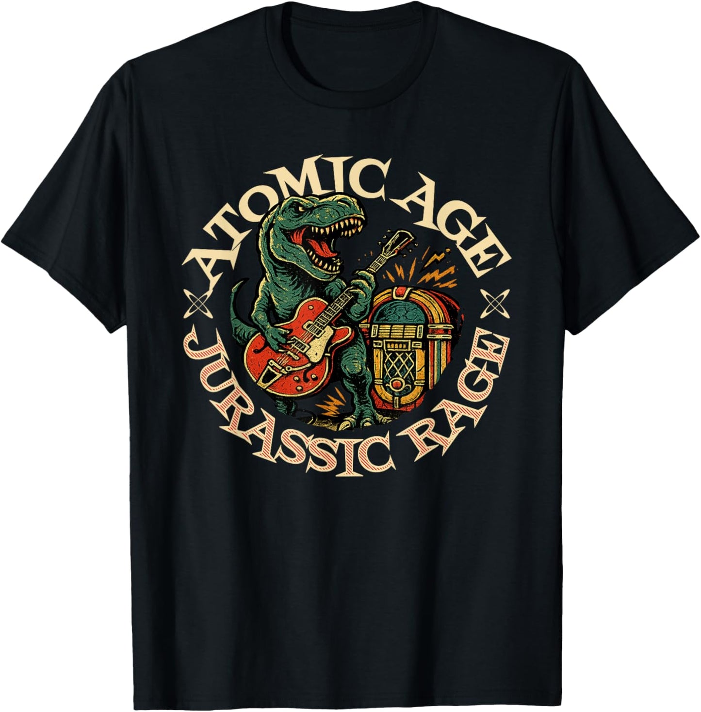 Atomic Age Jurassic Rage Funny Retro Dinosaur 1950s Kitsch T-Shirt
