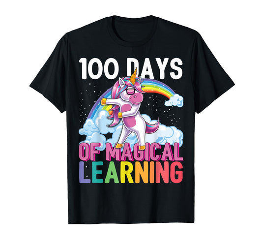 100 Days of Magical Learning Flossing Unicorn School Shirt T-Shirt