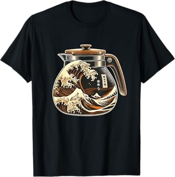 The Great Wave Of Coffee Funny Coffee Japanese I Love Coffee T-Shirt