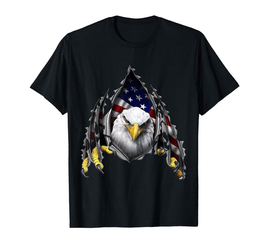 USA Flag Bald Eagle American Flag 4th Of July Women Kids Men T-Shirt