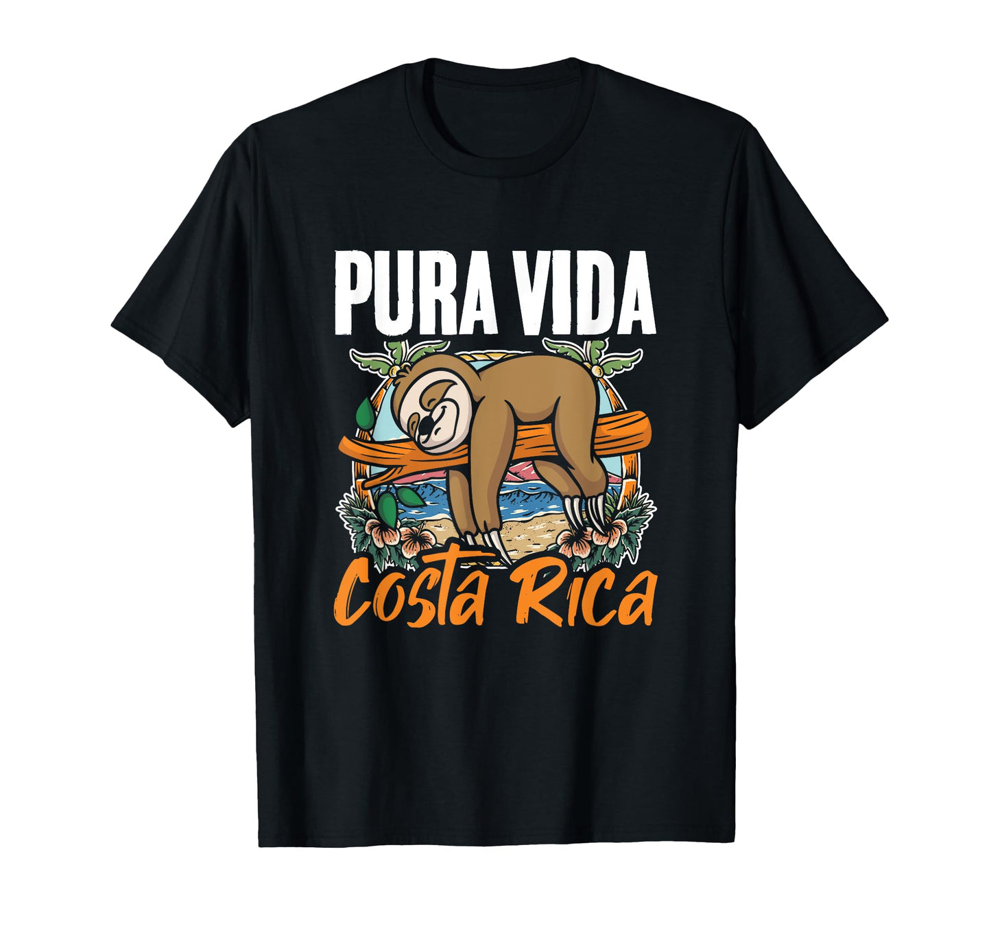 Sloth Beach Vacation Tropical Sloths Pura Vida Costa Rica T-Shirt for Men Women