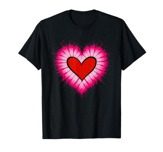 Retro Vintage Valentines Day Heart Tie Dye Mens Womens Kids T-Shirt