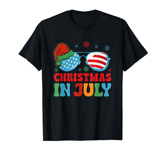 Santa Claus Sunglasses Beach Christmas In July Men Women Kid T-Shirt