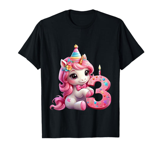 NUMBER 3 YEARS GIRL UNICORN 3rd BIRTHDAY T-Shirt