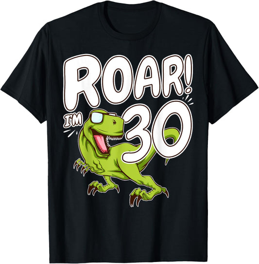 Thirty 30th Birthday Party 30 Year Old Dinosaur T-Shirt