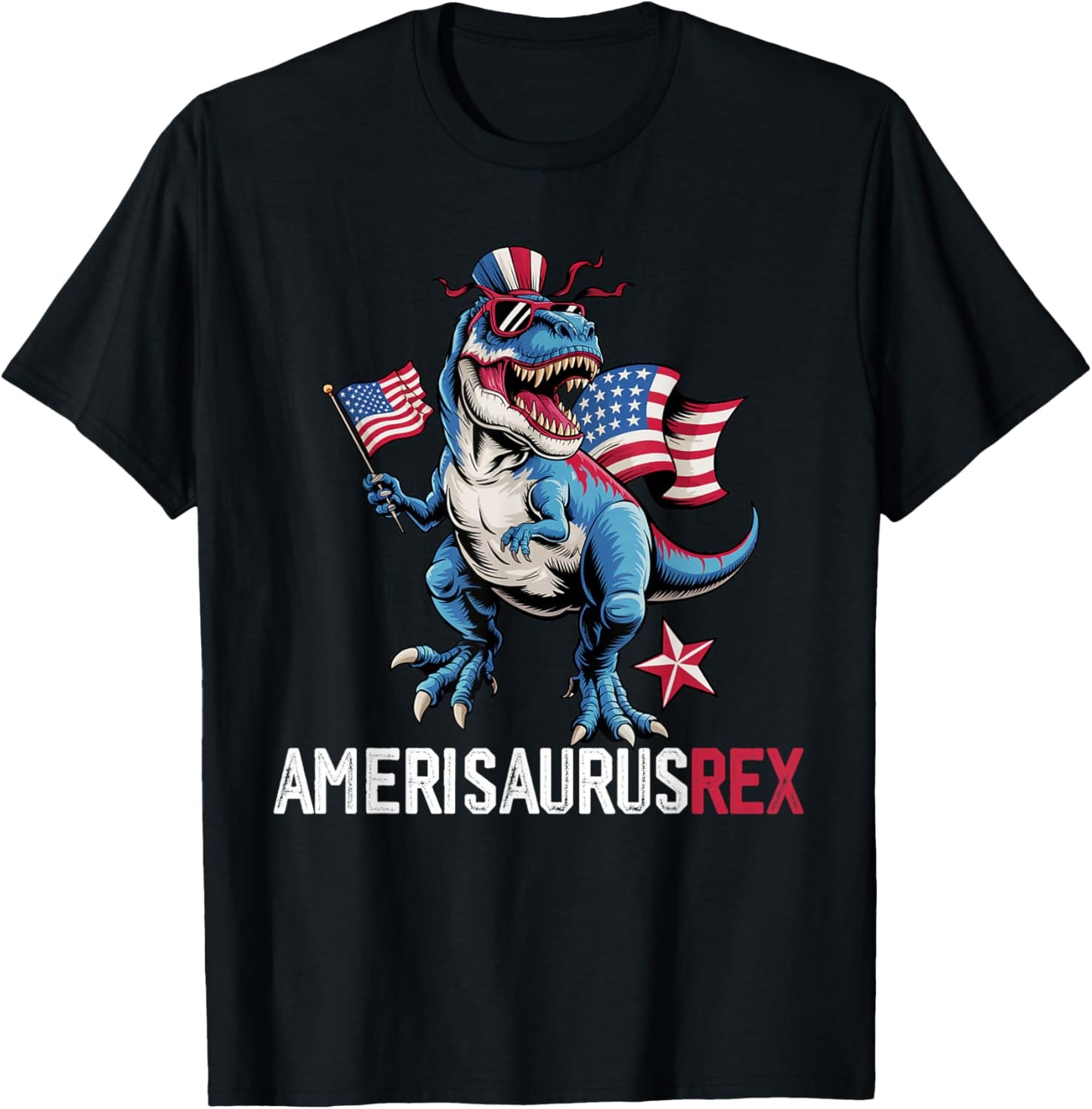 Dinosaur 4th of July Boys Girls Men Amerisaurus T Rex Funny T-Shirt