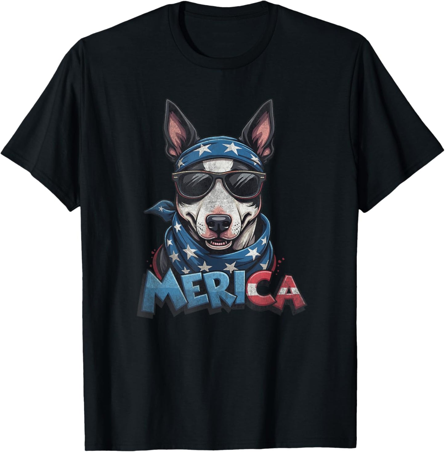 Vintage Bull Terrier 4th of July Merica T-Shirt