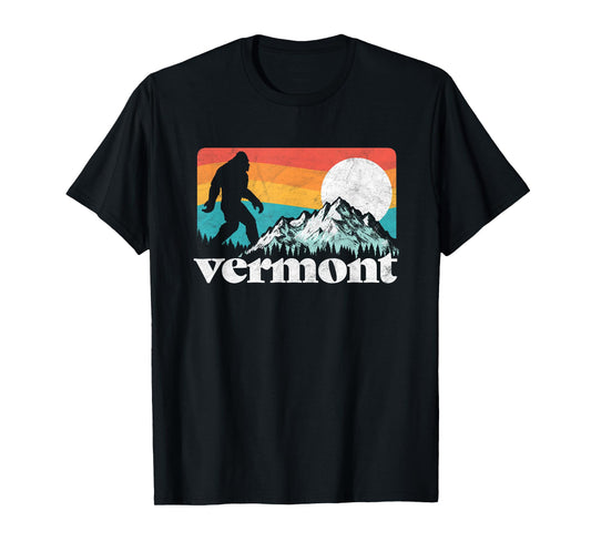 Vermont Pride Bigfoot Mountains Retro Nature Graphic T-Shirt