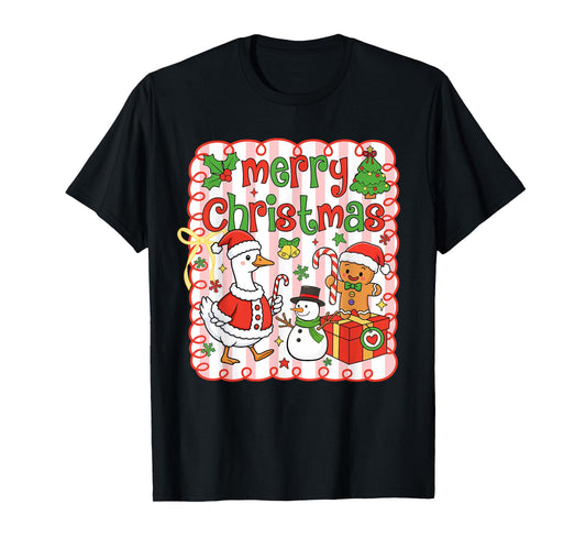 Merry Christmas Funny Merry Goosemas Christmas Silly Goose T-Shirt