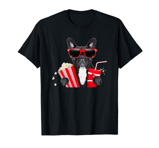 French Bulldog Sunglasses Movie Cinema Tshirt Dog Lover Gift T-Shirt