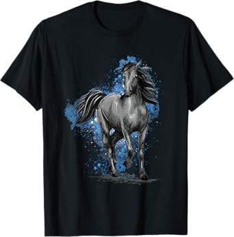 Black Horse - Horses Animal Lover Equestrian Horseback Rider T-Shirt
