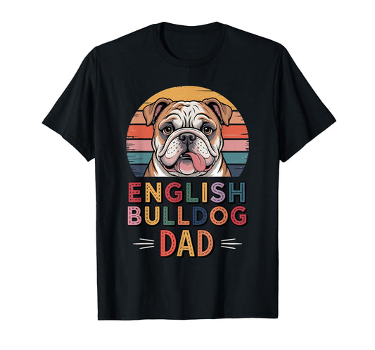 Retro English Bulldog Dad Bulldogs T-Shirt