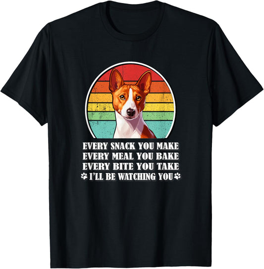 Funny Retro Vintage Every Snack You Make Basenji Lover T-Shirt