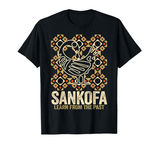 African Routes Sankofa Adinkra Black History Art T-Shirt
