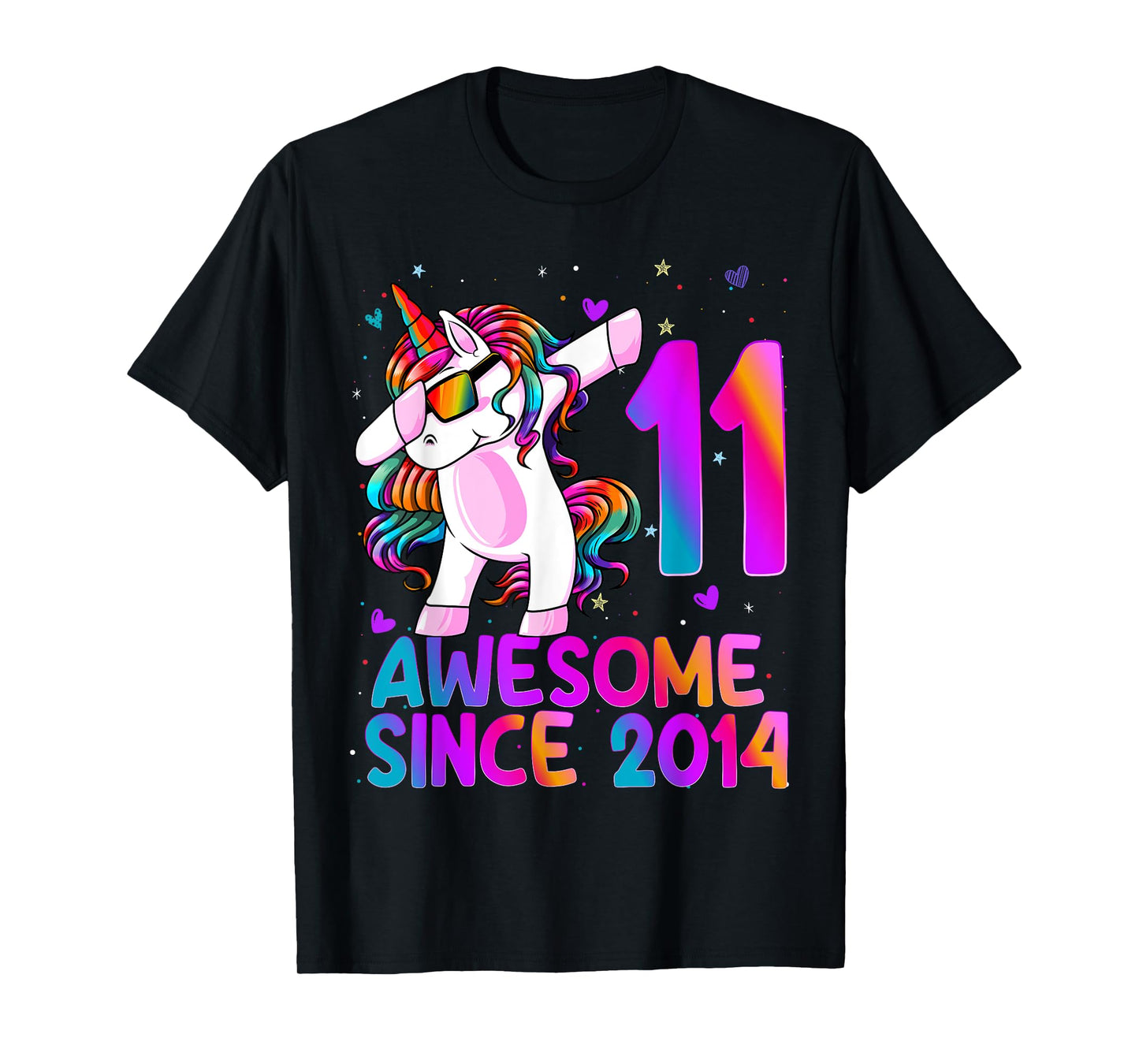 Dabbing Unicorn 11 Year Old 11th Birthday Girl Unicorn Party T-Shirt