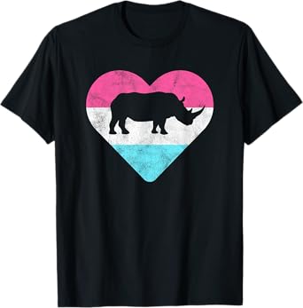 Retro Vintage Rhino Rhinoceros Gift for Women or Girls T-Shirt