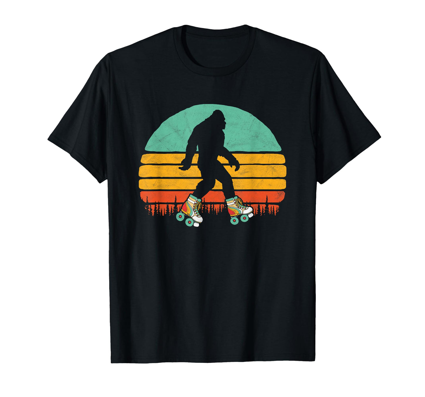 Retro Bigfoot Roller Skating Sasquatch 80s Skater Graphic T-Shirt
