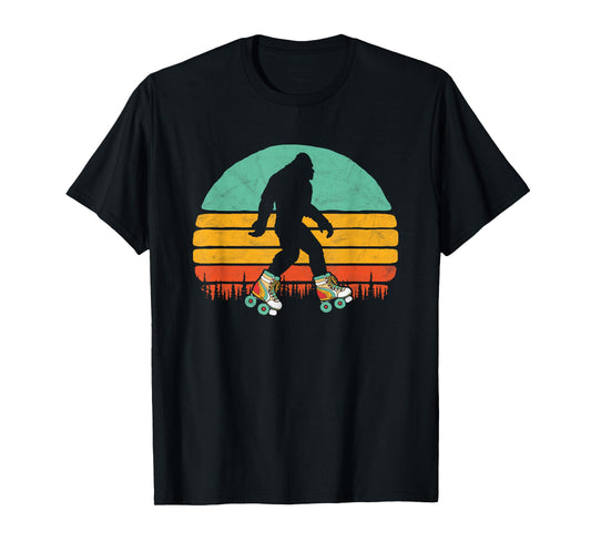 Retro Bigfoot Roller Skating Sasquatch 80s Skater Graphic T-Shirt