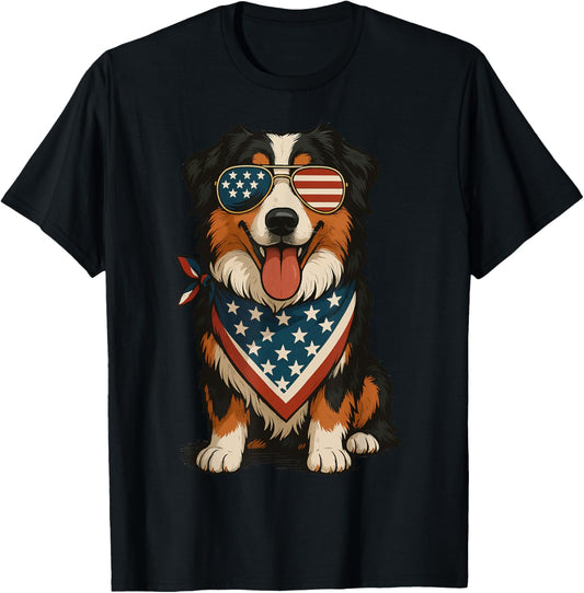 Australian Shepherd Usa 4th of July Aussie Patriot T-shirt