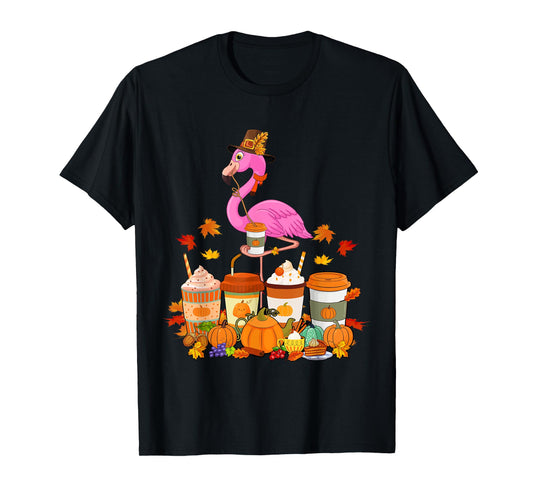 Thanksgiving Flamingo Wearing Hat Case Coffee Cups Lover T-Shirt