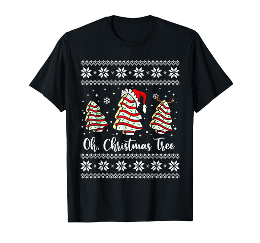 Oh Christmas Tree Cakes Debbie Becky Jen Snack Cake Lovers T-Shirt