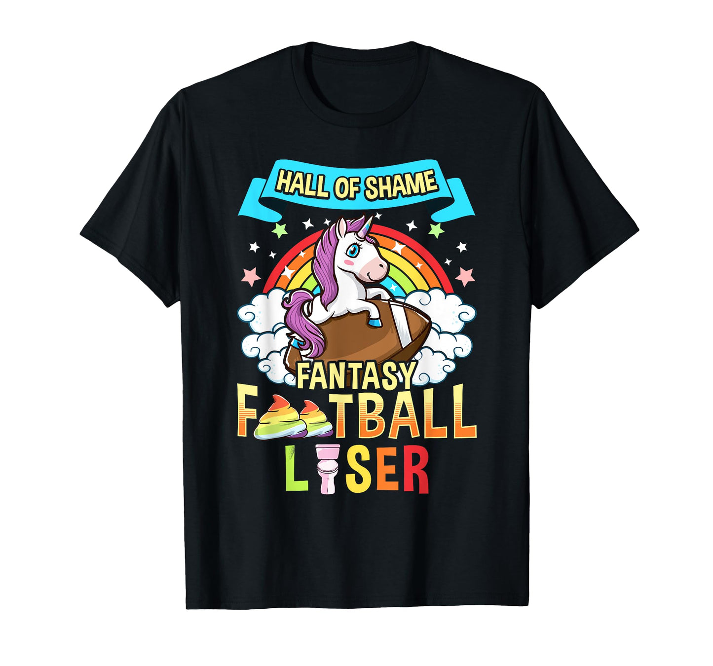 Fantasy Football Loser Last Place Funny Draft Party Unicorn T-Shirt