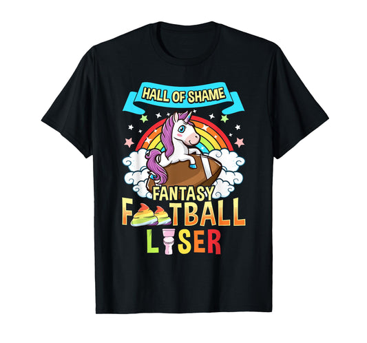 Fantasy Football Loser Last Place Funny Draft Party Unicorn T-Shirt