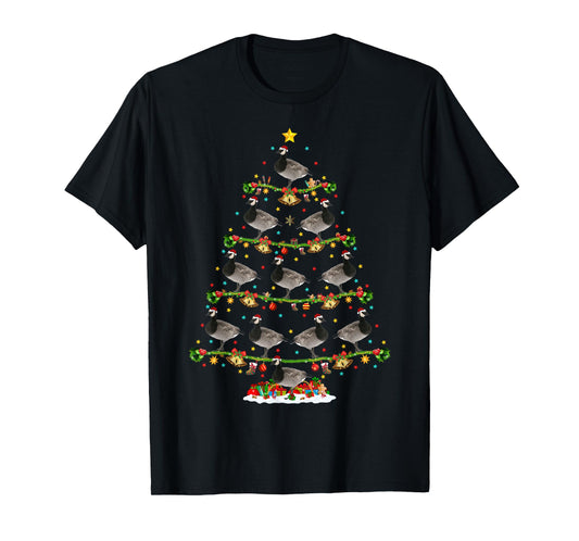 Funny Xmas Lighting Santa Canada-Goose Bird Christmas Tree T-Shirt