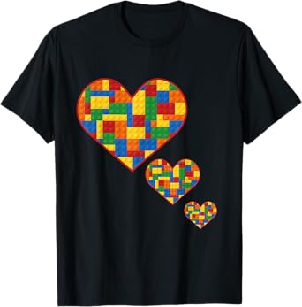 Master Builder Block Brick Building Heart Valentines Day T-Shirt