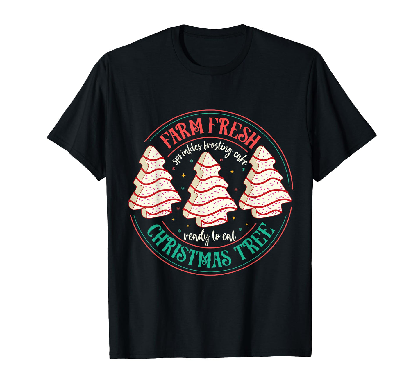 Farm Fresh Christmas Tree Cakes Unisex-Kids Black Christmas Tree Holiday T-Shirt
