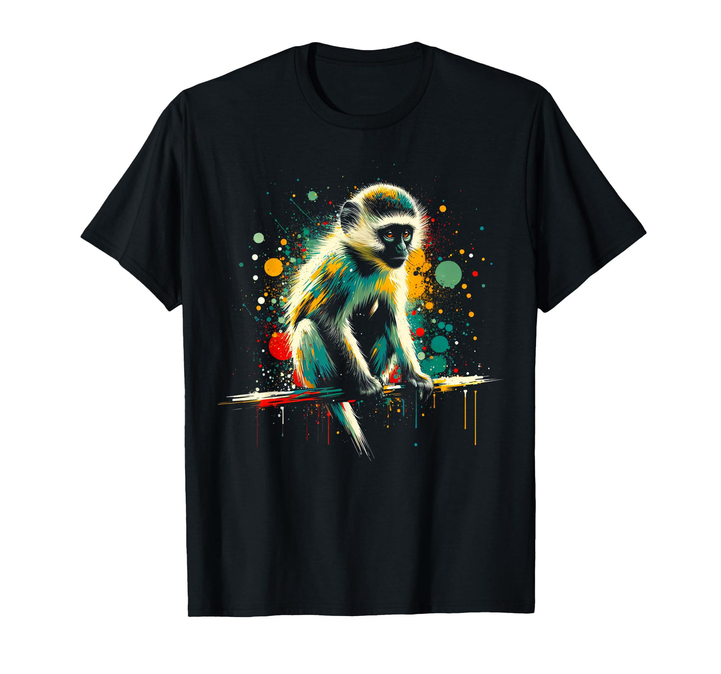 Vervet Monkey Minimalist and Vibrant Style Christmas T-Shirt