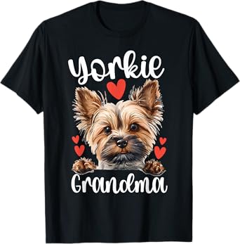 Yorkie Grandma Of A Yorkshire Terrier Grandmother T-Shirt