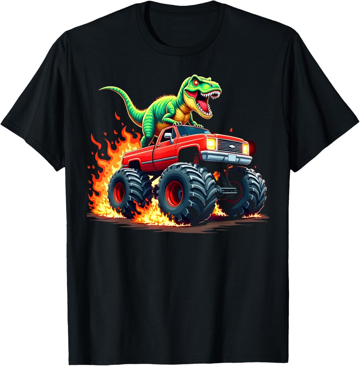 Dinosaur Monster Truck Boys Toddler Birthday Monster Trucks T-Shirt