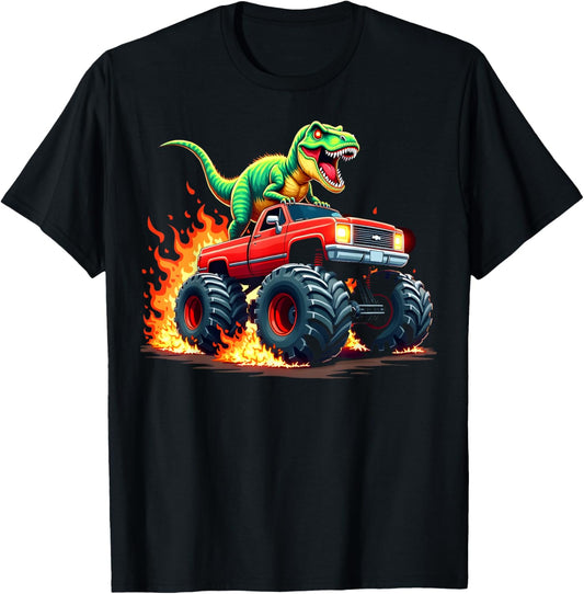 Dinosaur Monster Truck Boys Toddler Birthday Monster Trucks T-Shirt