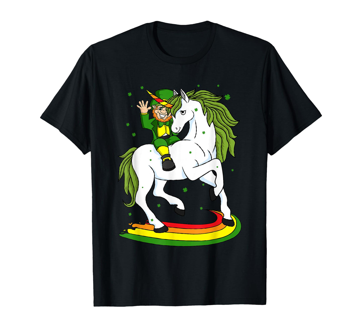 Leprechaun Riding A Magical St Patrick's Day Unicorn Gift T-Shirt