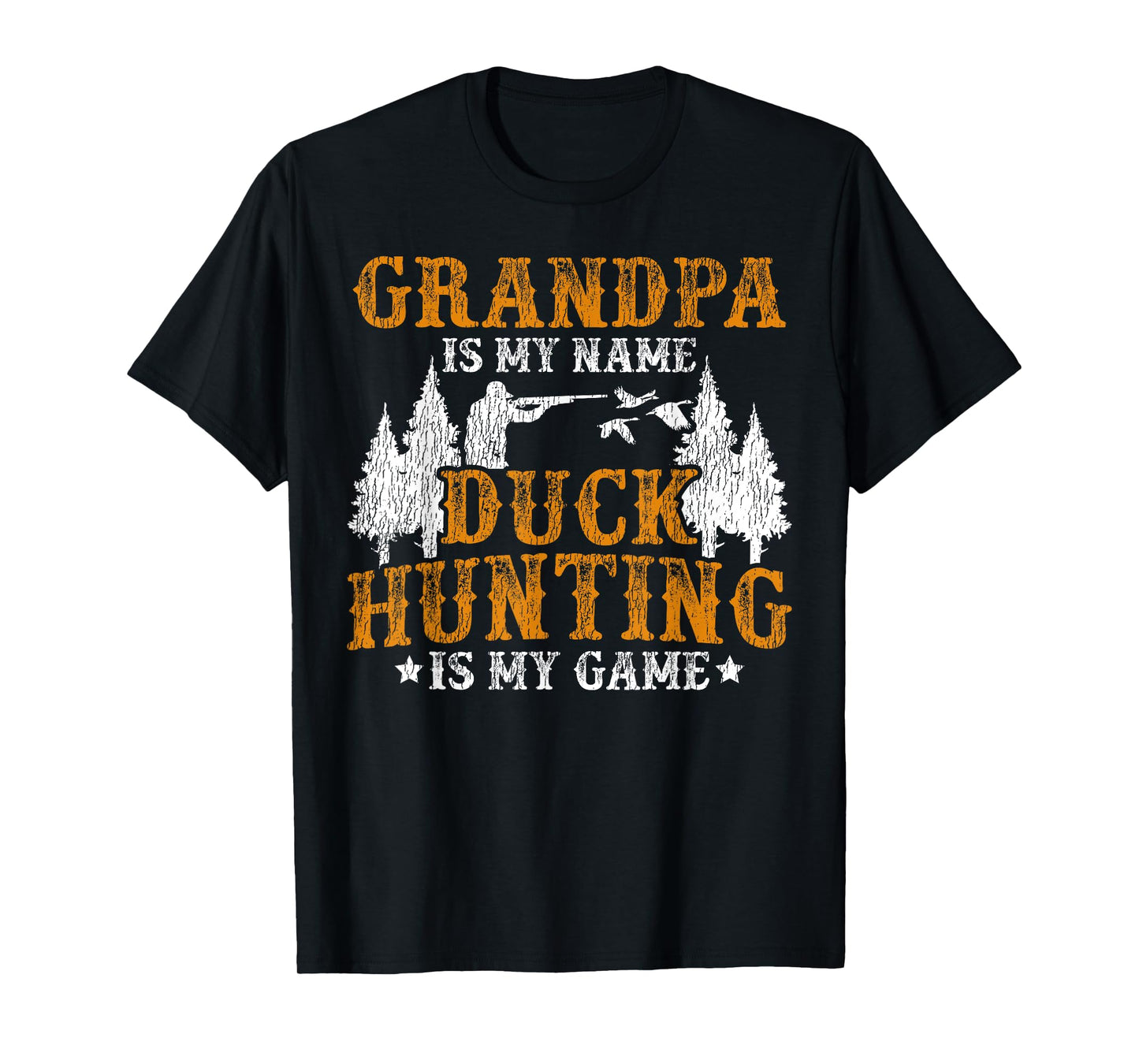 Duck Hunting Hunter Grandpa Vintage Grandpa Is My Name Duck T-Shirt