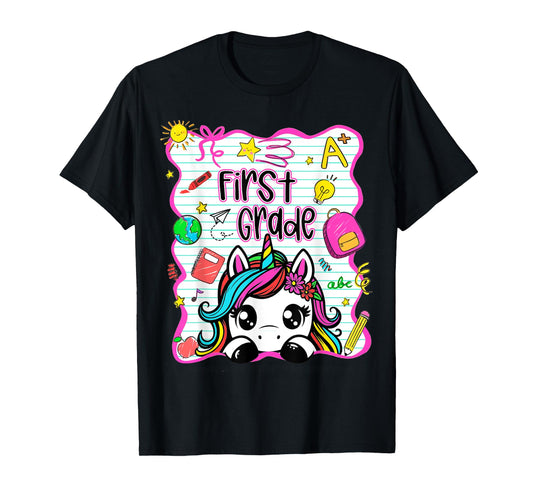 1st Grade Unicorn Back to School First Grade Team Girls Kids T-Shirt