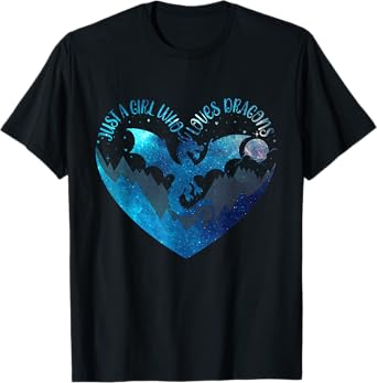 Cute Just A Girl Who Loves Dragons Cute Heart Dragon Lover T-Shirt