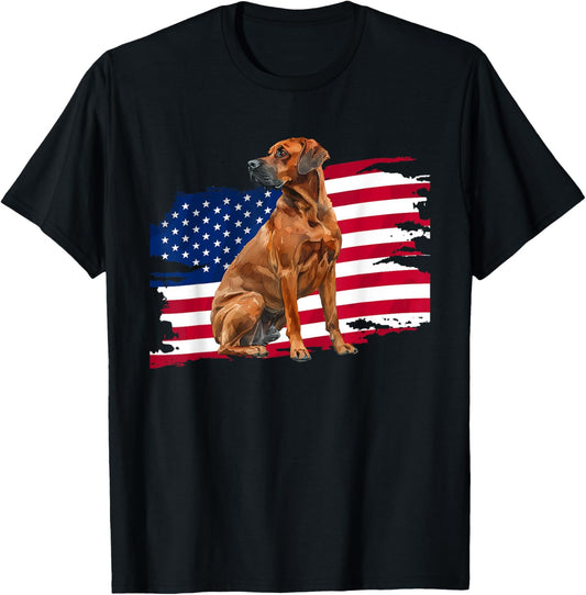 USA Flag 4th Patriotic Rhodesian Ridgeback Lover T-Shirt