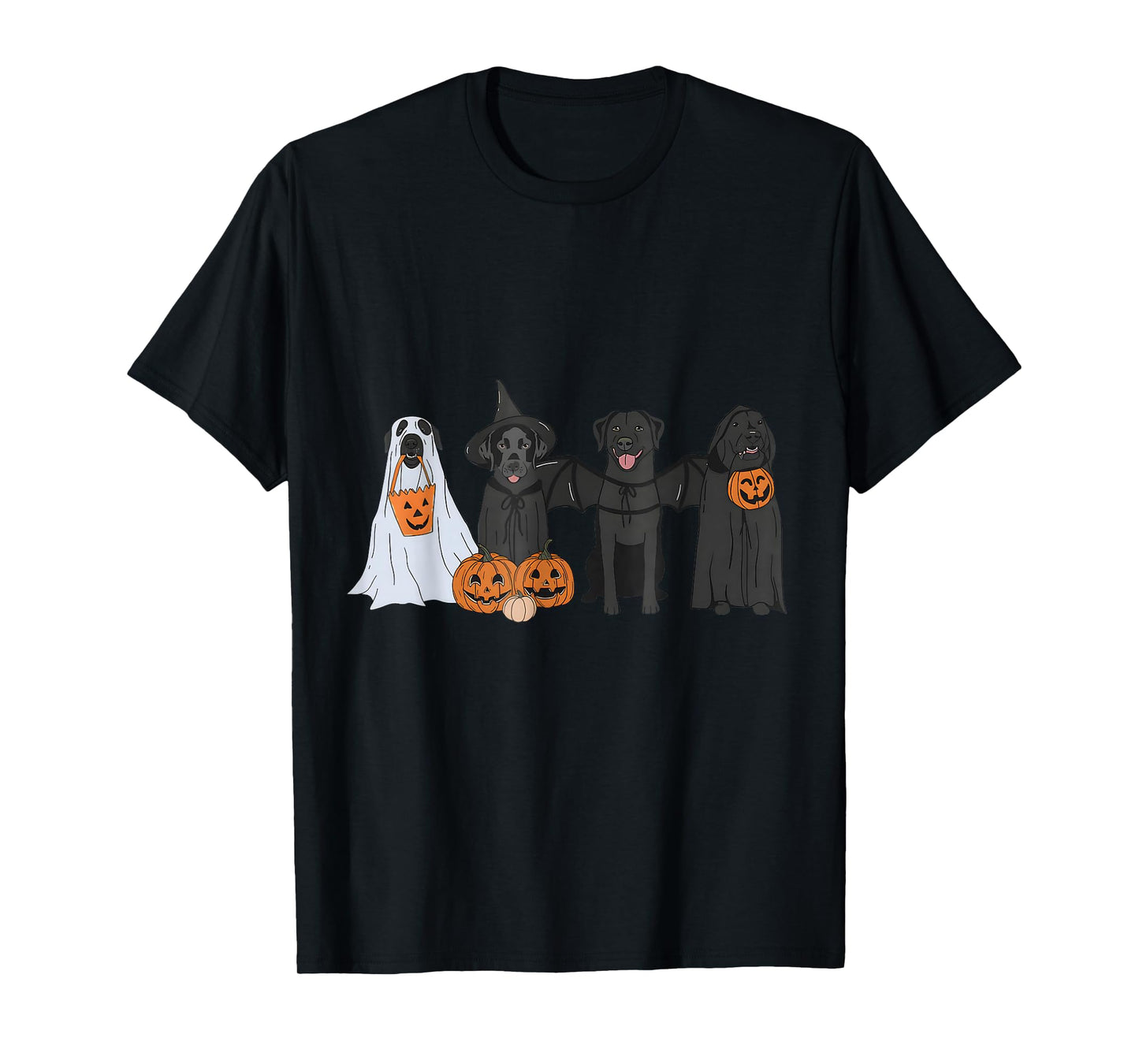 Black Labrador Halloween Ghost pumpkin T-Shirt